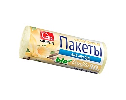 Мешки для мусора 30 л, ароматизированные, Ваниль, бежевые, в рулоне 20 шт., ПНД, 9 мкм, 560х530 мм, GRIFON Aroma, 101-020 V в Краснодаре