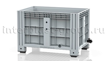 Контейнер iBox сплошной на ножках с краном серый в Краснодаре
