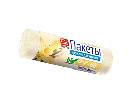 Мешки для мусора 60 л, ароматизированные, Ваниль, бежевые, в рулоне 20 шт., ПНД, 9 мкм, 650х550 мм, GRIFON Aroma, 101-023 V в Краснодаре