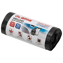 Мешки для мусора 20 л, черные, в рулоне 30 шт., ПНД, 8 мкм, 500х450 мм, LAIMA, 601376 в Краснодаре