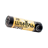 Мешки для мусора 30 л, черные, в рулоне 30 шт., ПНД, 7 мкм, 600х500 мм, ШМЕЛЬ, 4625 в Краснодаре