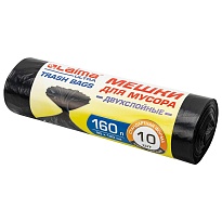 Мешки для мусора 160 л, черные, в рулоне 10 шт., ПВД, 30 мкм, 1200х900 мм, LAIMA ULTRA, 607694 в Краснодаре