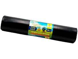 Мешки для мусора 200 л, ароматизированные, черные, в рулоне 10 шт., ПВД, 100 мкм, 1200х800 мм, Добрыня, Dob20010black в Краснодаре