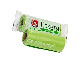 Мешки для мусора 30 л, биоразлагаемые, на втулке, зеленые, в рулоне 20 шт., ПНД, 12 мкм, 600х500 мм, GRIFON Bio, 100-031 в Краснодаре