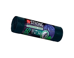 Мешки для мусора 60 л, двухслойные, синие, в рулоне 10 шт., ПВД, 30 мкм, 700х600 мм, GRIFON SUPER POWER , 101-090 в Краснодаре