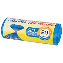 Мешки для мусора 90 л, синие, в рулоне 20 шт., ПНД, 14 мкм, 900х700 мм, LAIMA ULTRA, 607693 в Краснодаре