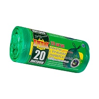 Мешки для мусора 20 л, биоразлагаемые, с ручками, черные, в рулоне 30 шт., ПНД, 10 мкм, 550х440 мм, Крепак, 4607075710047 в Краснодаре