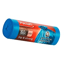 Мешки для мусора 160 л, синие, в рулоне 10 шт., ПВД, 21 мкм, 1200х870 мм, PACLAN Big&Strong, 604075 в Краснодаре