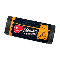 Мешки для мусора 35 л, с ушками, черные, в рулоне 30 шт., ПНД, 10 мкм, 655х500 мм, Comfort, М6064 в Краснодаре