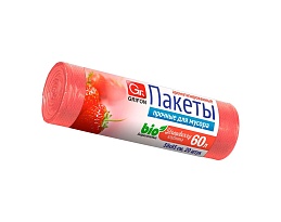 Мешки для мусора 60 л, ароматизированные, Клубника, красные, в рулоне 20 шт., ПНД, 9 мкм, 650х550 мм, GRIFON Aroma, 101-023 K в Краснодаре