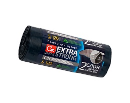 Мешки для мусора 120 л, двухслойные, синие, в рулоне 5 шт., ПВД, 45 мкм, 1100х700 мм, GRIFON EXTRA STRONG, 101-076 в Краснодаре