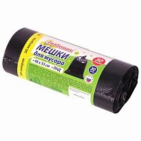 Мешки для мусора 30 л, черные, в рулоне 30 шт., ПНД, 7 мкм, 550х480 мм, Любаша, 608089 в Краснодаре