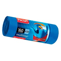 Мешки для мусора 160 л, с ушками, синие, в рулоне 10 шт., ПВД, 30 мкм, 1250х900 мм, PACLAN Multitop, 604064 в Краснодаре