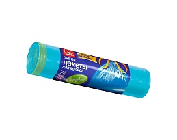 Мешки для мусора 35 л, с завязками, голубые, в рулоне 20 шт., ПНД, 12 мкм, 560х530 мм, GRIFON, 101-061 в Краснодаре