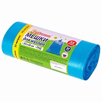 Мешки для мусора 35 л, синие, в рулоне 30 шт., ПНД, 10 мкм, 600х500 мм, Любаша, 608091 в Краснодаре