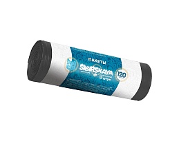 Мешки для мусора 120 л, черные, в рулоне 10 шт., ПНД, 14 мкм, 1100х700 мм, SIBIRSKAYA, 101-008 S в Краснодаре