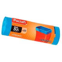 Мешки для мусора 80 л, синие, в рулоне 20 шт., ПНД, 12 мкм, 900х700 мм, PACLAN Classic, 606335 в Краснодаре