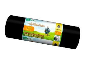 Мешки для мусора 180 л, ароматизированные, черные, в рулоне 10 шт., ПВД, 100 мкм, 1100х930 мм, Добрыня, Dob18010black в Краснодаре